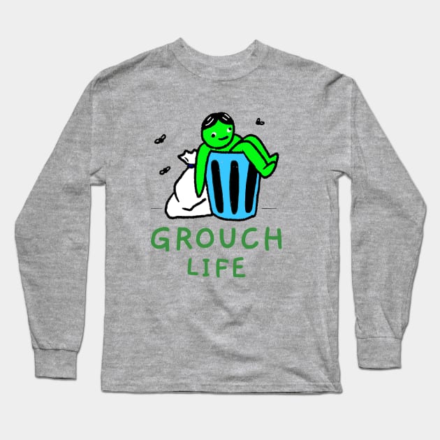 Grouch Life Long Sleeve T-Shirt by TJWDraws
